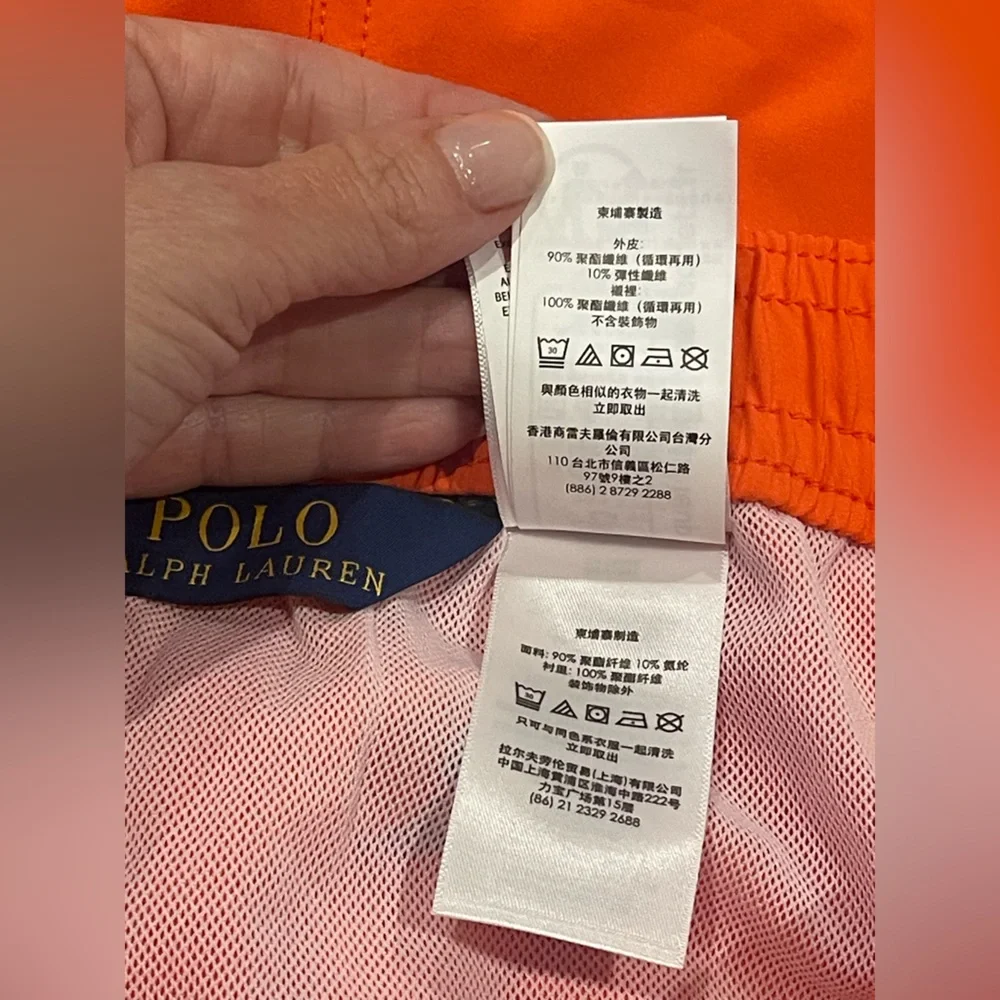 Polo Ralph Lauren Traveler Classic Swim Trunk Orange Sailfish Size X-Large NEW